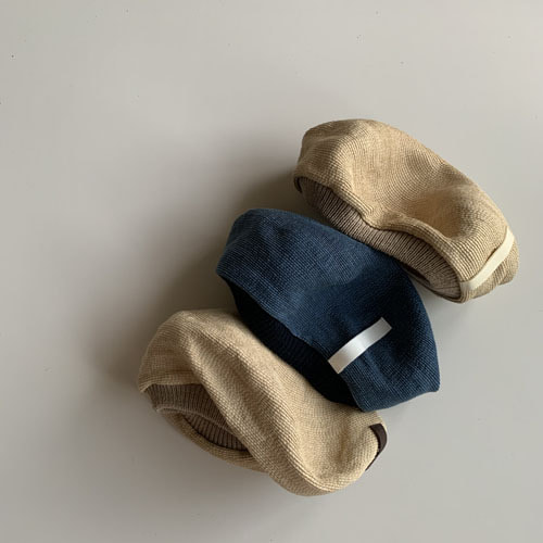 mature ha. paper linen braid beret (3color)