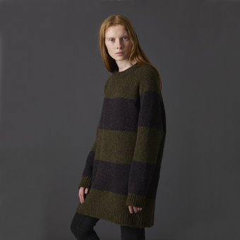 oversize stripe jumper(pine shadow&amp;charcoal)