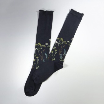 kuri botella floral long socks