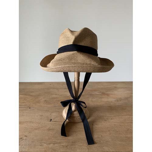 mature ha. boxd hat brim garden ribbon(11cm)black