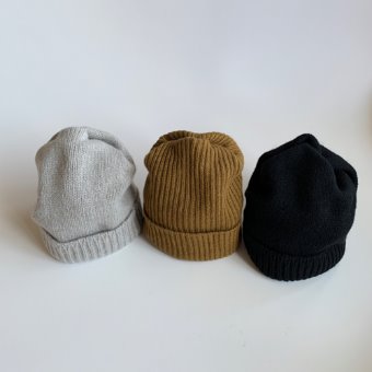 mature ha. cashmere pleats knit cap